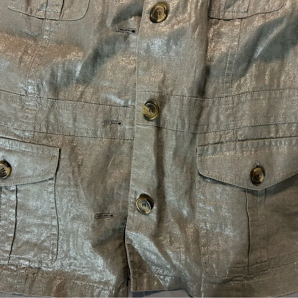 Liz Claiborne Metallic Gold Jean Jacket - Picture 4 of 4